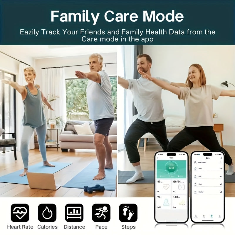 Smart Ring Fitness Tracker - Bluetooth 5.3 Health Monitoring Ring with 100+ Sports Modes, HRV Heart Rate, Stress Monitor, Body Temperature, IP68 Waterproof, iPhone & Android Compatible, Sizes 7-13