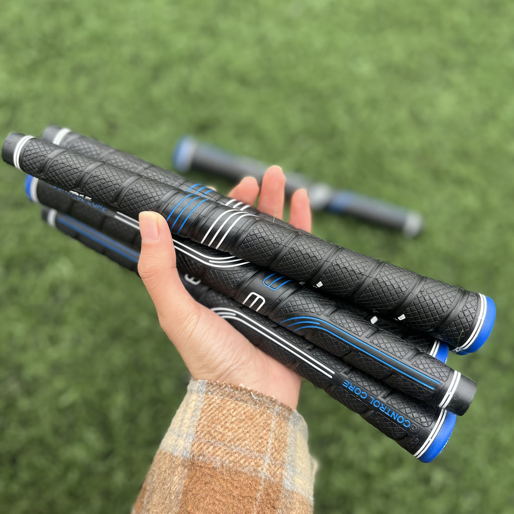 Jumbo Golf Grips 10-Pack Oversized Soft Rubber Anti-Slip for Iron & Wood Clubs - Ergonomic Precision Control Golf Club Grips for Men Women All Skill Levels - Blue Golf Accessories