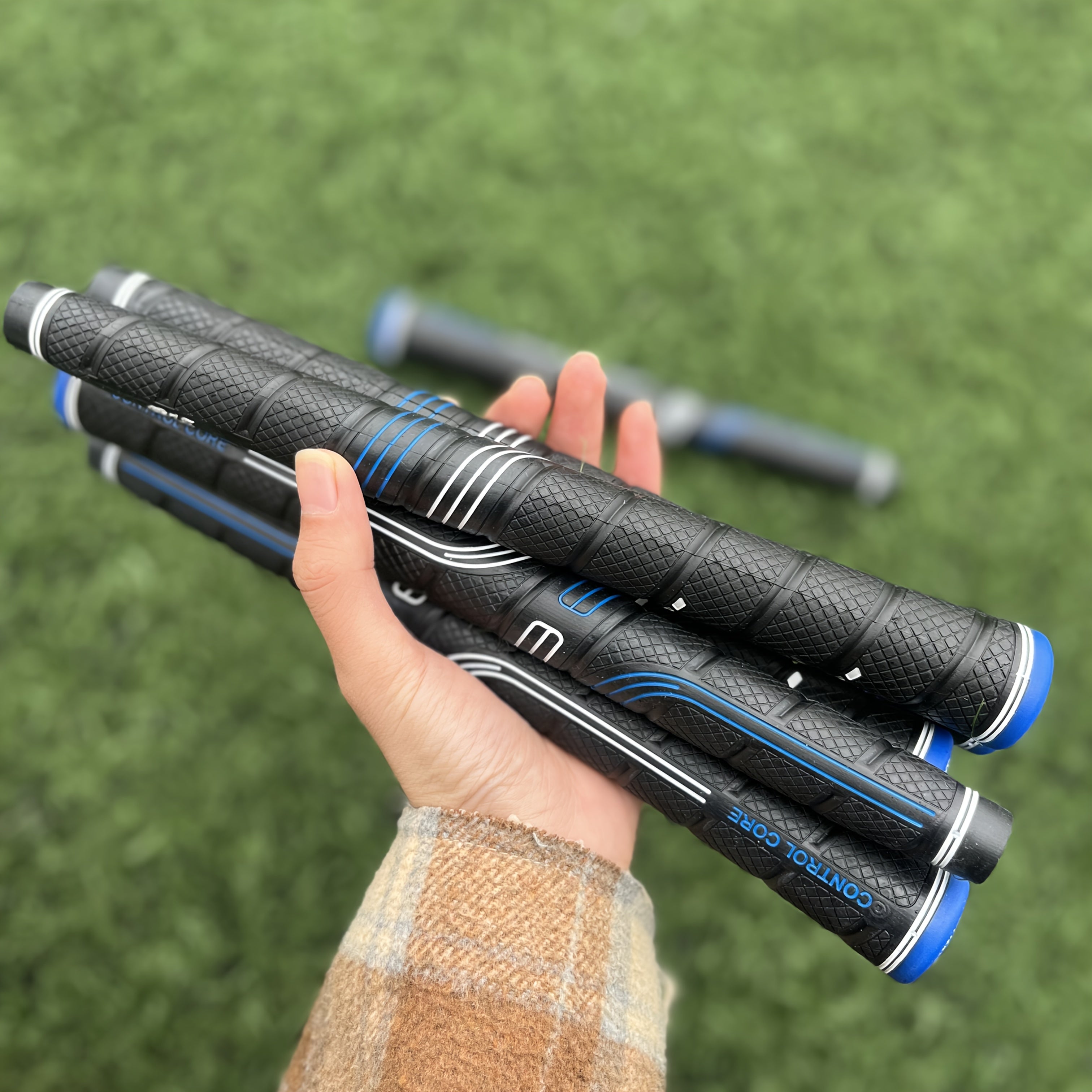 Jumbo Golf Grips 10-Pack Oversized Soft Rubber Anti-Slip for Iron & Wood Clubs - Ergonomic Precision Control Golf Club Grips for Men Women All Skill Levels - Blue Golf Accessories
