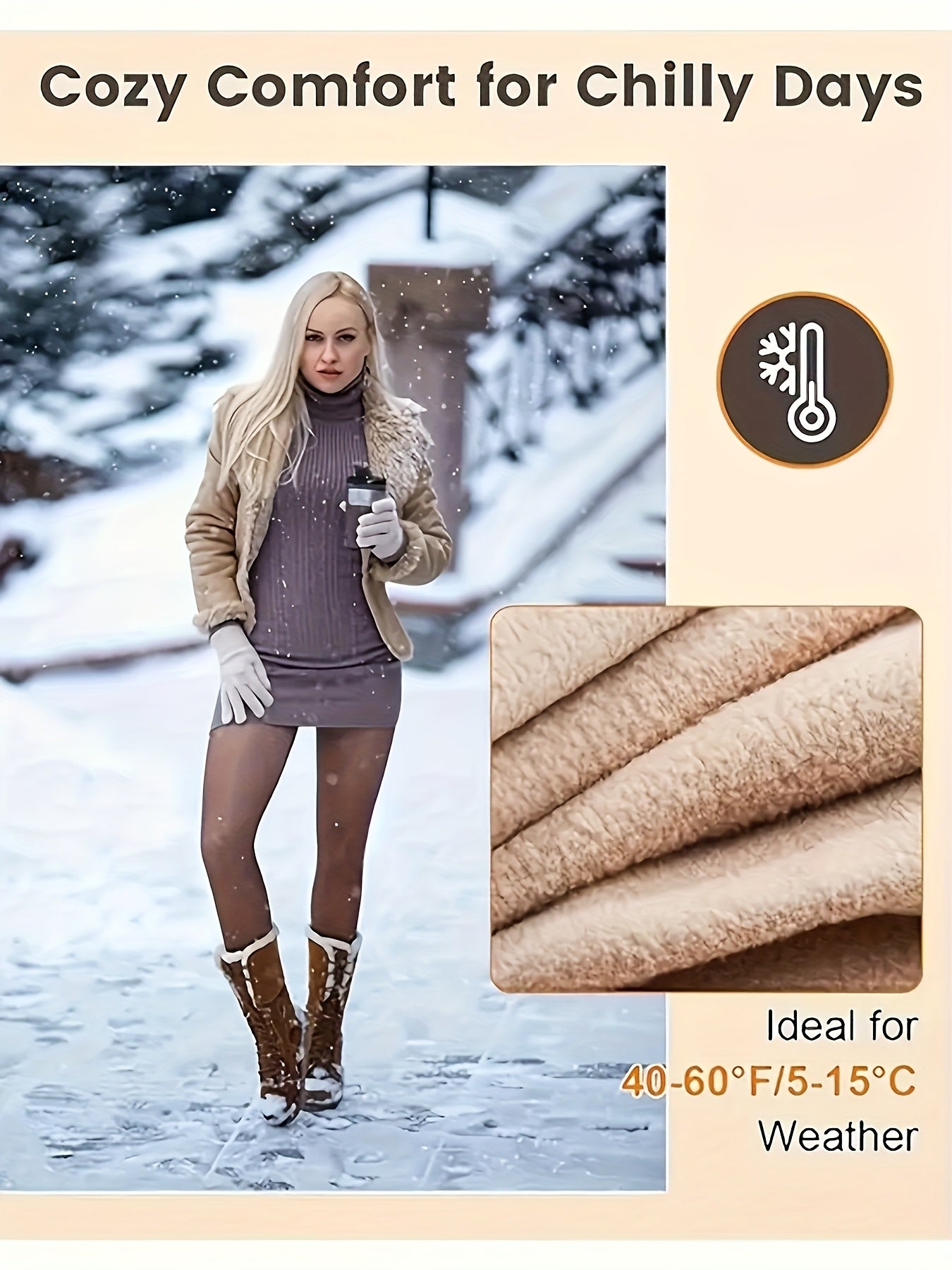 Fleece Lined Tights Women 2 Pack – Winter Warm Pantyhose, High Waist, Soft Stretch Leggings for Sports & Everyday Wear | Black, Tawny, Coffee, Rust | S–XXL