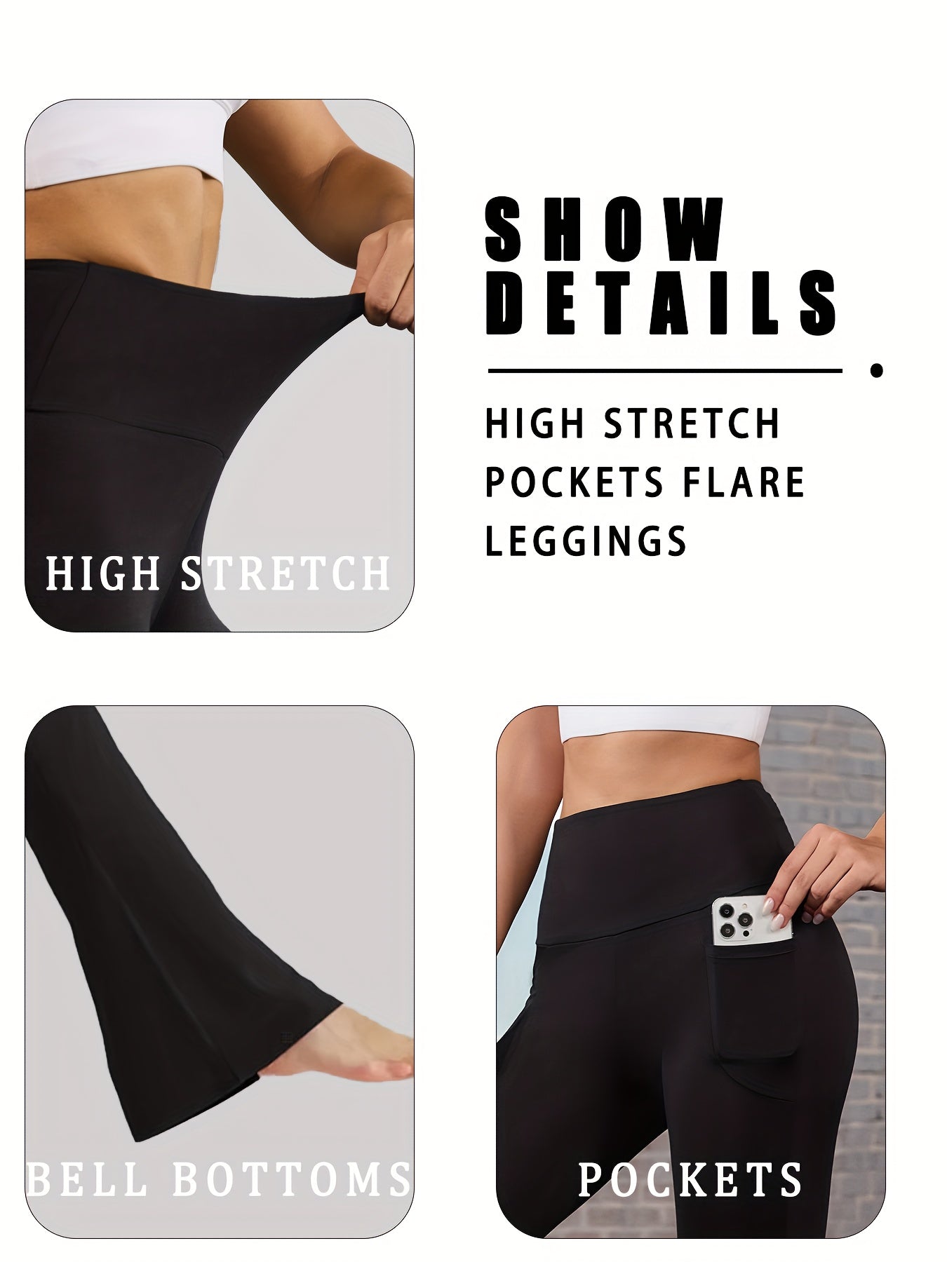 3-Pack Women's Bootcut Flare Yoga Leggings High Waist Tummy Control with Pockets – Super Soft 4-Season Workout Pants for Gym Pilates Everyday Casual Athleisure S M L XL XXL Mixed Color Sets