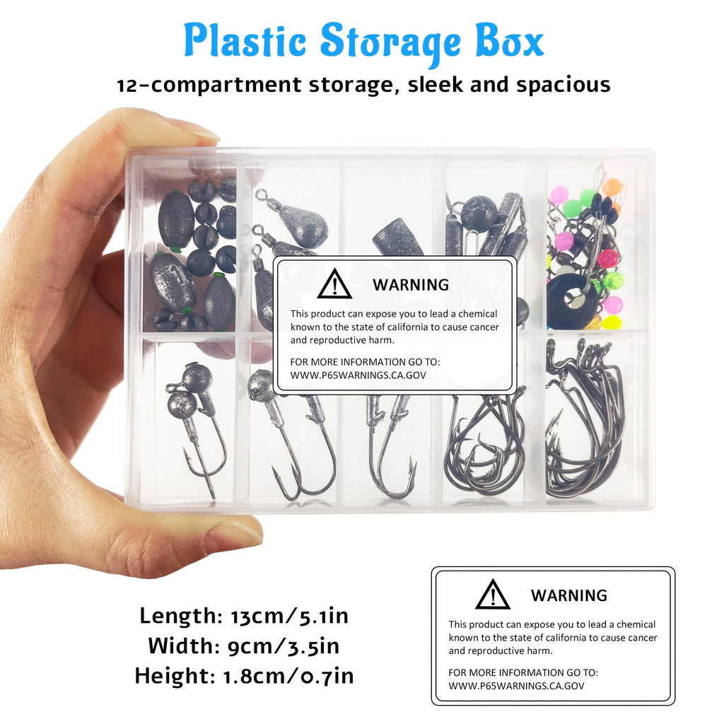 Fishing Tackle Kit 306 & 84 Pcs – Hooks Sinkers Bobbers Jig Heads Beads Swivels Snaps with Tackle Box for Freshwater & Saltwater Fishing