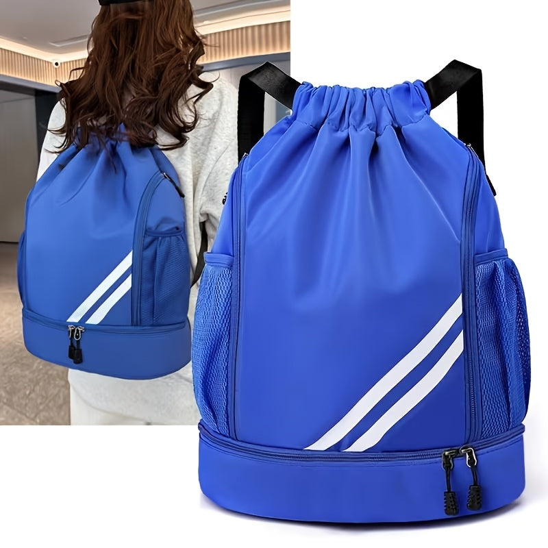 Drawstring Sports Backpack Gym Bag Lightweight for Men & Women – Basketball, Yoga & Fitness Bag with Shoulder Strap, Polyester Lining & Drawstring Pouch