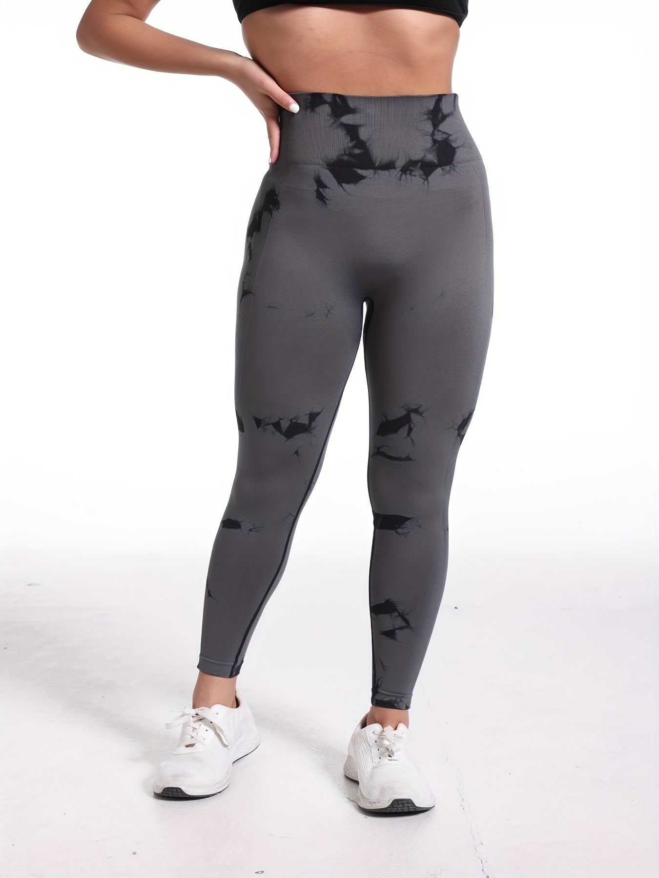 Tie Dye Yoga Pants 5-Pack for Women High Waist Tummy Control Peach Lift Leggings – 4-Way Stretch Running Tights Fitness Workout Pants Squat Proof Non-See-Through Polyamide Leggings S M L XL Multi-Color Sets