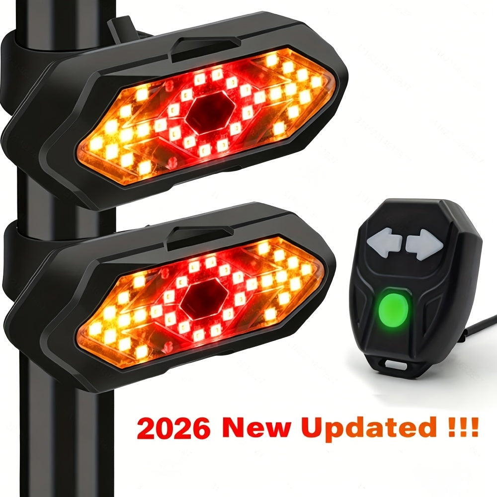 Bike Tail Light with Turn Signals & Wireless Remote – USB Rechargeable 120 Lumen LED Rear Safety Light for Road Mountain Cycling Adults Kids Men Women