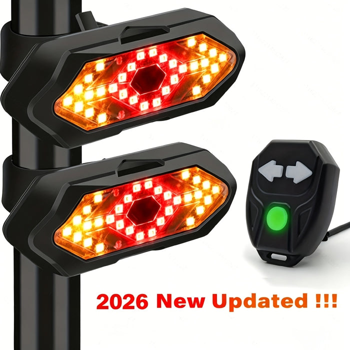 Bike Tail Light with Turn Signals & Wireless Remote – USB Rechargeable 120 Lumen LED Rear Safety Light for Road Mountain Cycling Adults Kids Men Women