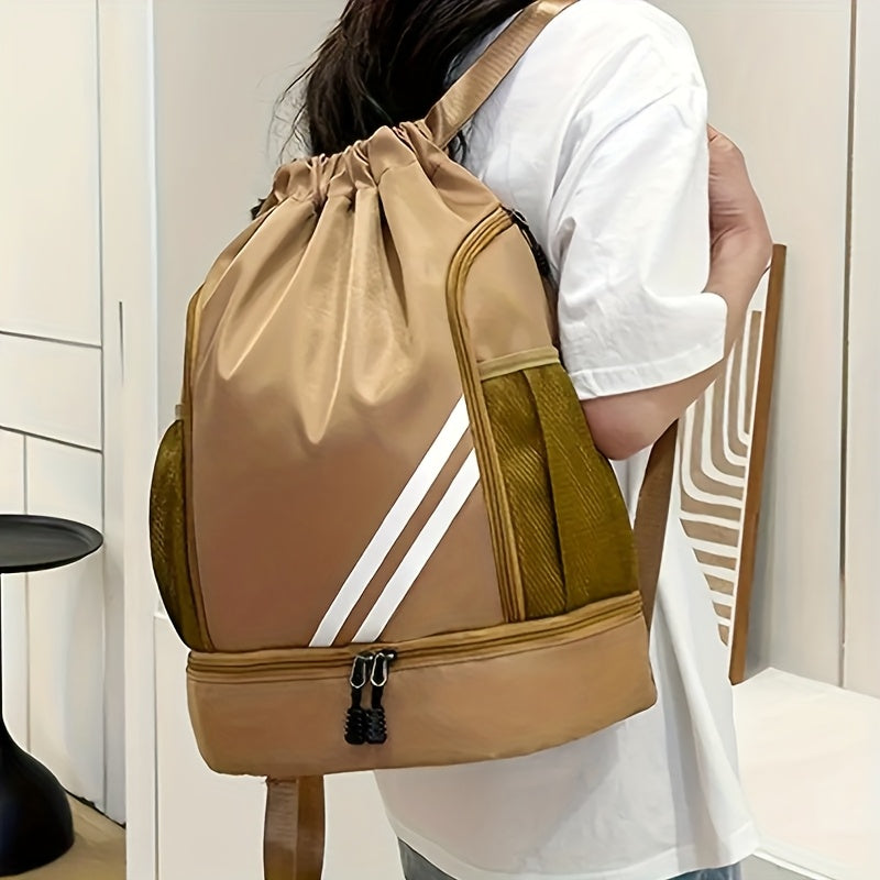 Drawstring Sports Backpack Gym Bag Lightweight for Men & Women – Basketball, Yoga & Fitness Bag with Shoulder Strap, Polyester Lining & Drawstring Pouch