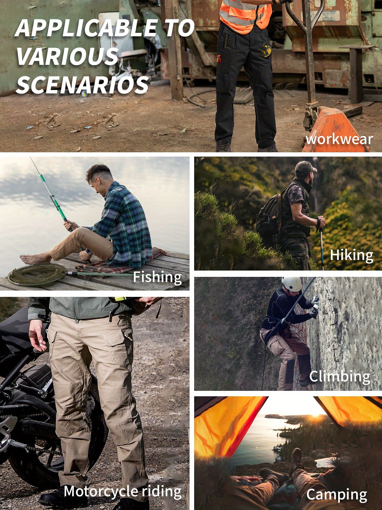 Men's Tactical Cargo Pants 2-Pack – Ripstop Multi-Pocket Work Pants for Camping, Hiking, Hunting & Fishing, Straight Leg All-Season Outdoor Pants, Sizes S-XXXL