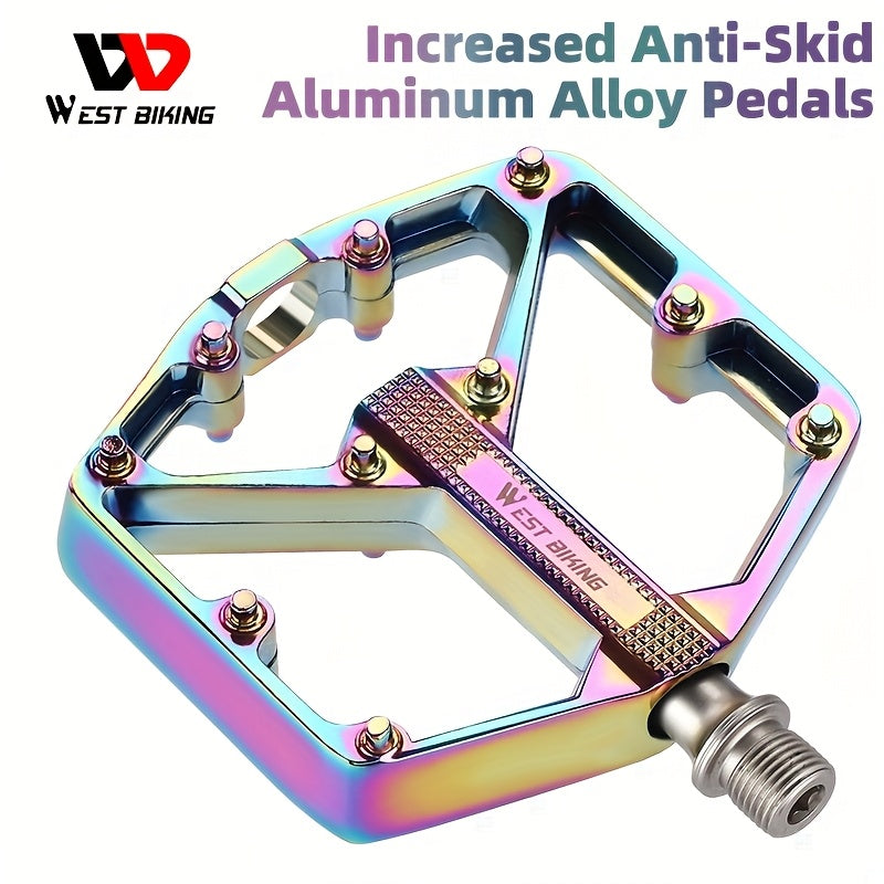 Aluminum Alloy Bicycle Pedals 1 Pair 3 Bearings Lightweight Durable Bike Pedals for Mountain Bikes Road Bikes Easy Install Hexagonal Sleeve Cycling Accessories