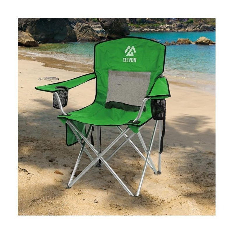 Folding Camping Chair with Canopy Sunshade Portable Beach Chair – 225 lbs Support Wide Seat Cup Holder Carrying Bag for Outdoor Lawn