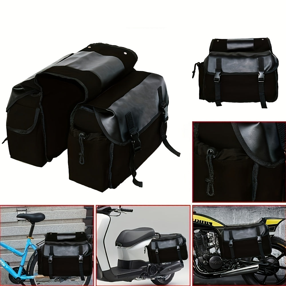 Bicycle Rear Seat Saddle Bag – Durable Double Pannier Bag for Mountain Bike & Road Bike, Back Frame Rack Bag for Cycling, Available in Black, Army Green & Khaki