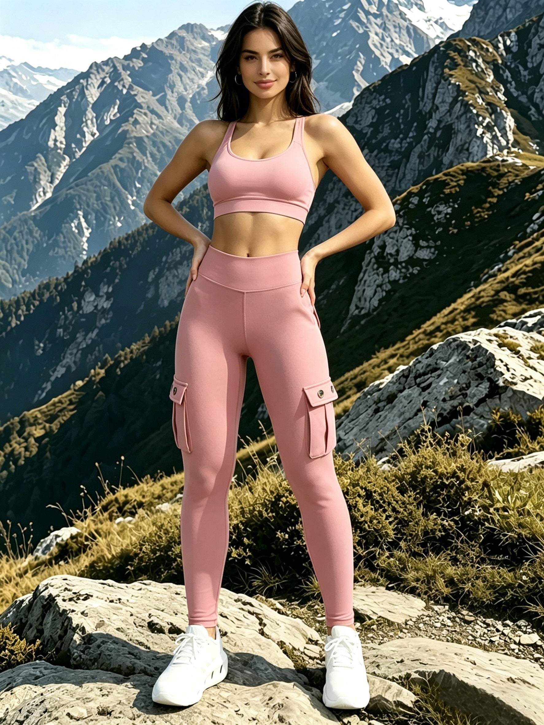 Yoga Pants with Pockets High-Waist Hip-Lift Leggings for Women – High-Elastic 9/10 Capri Tights Belt-Cinching Fitness Running Pants Butt Lifting Workout Tights S M L XL XXL