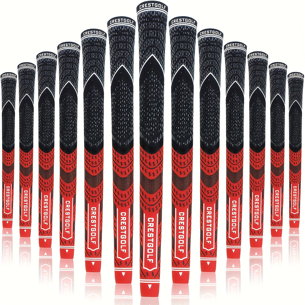 13pcs Golf Grips Set Midsize All Weather Compound Hybrid Rubber Golf Club Grips Ecological Yarn Thread Technology Multiple Colors