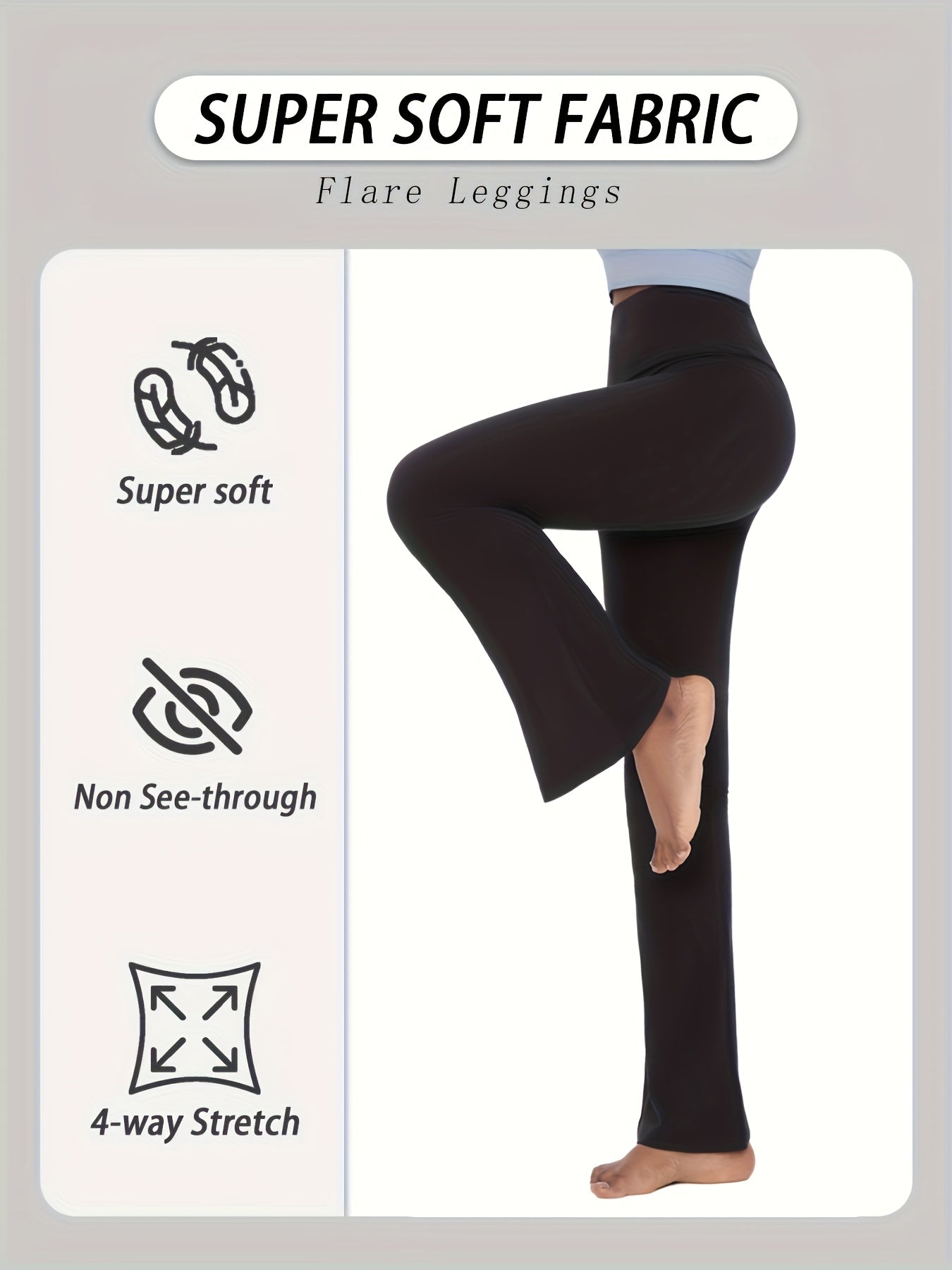 Women's High Waist Flare Yoga Pants 5-Pack Tummy Control Full Length Bell Bottom Leggings - Soft Bootcut Wide Leg Pants for Yoga Gym Dance - Polyester Elastane S M L XL XXL Mixed Colors
