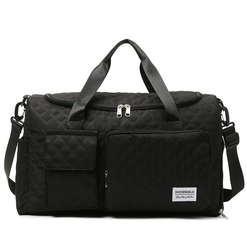 Travel Gym Duffel Bag – Dry Wet Separation Compartment, Double-Sided Pockets, Shoulder & Crossbody Carry for Weekend Trips, Gym & Outdoor | Small & Large | Black, Beige, Pink, Blue