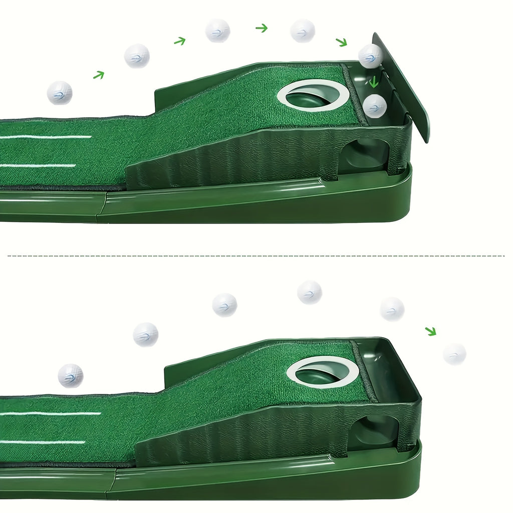 Indoor Golf Putting Mat with Automatic Ball Return and Post-Hole Collection System Practice Putting Green for Home Office Outdoor Use Improve Putting Skills Gift for Golf Lovers