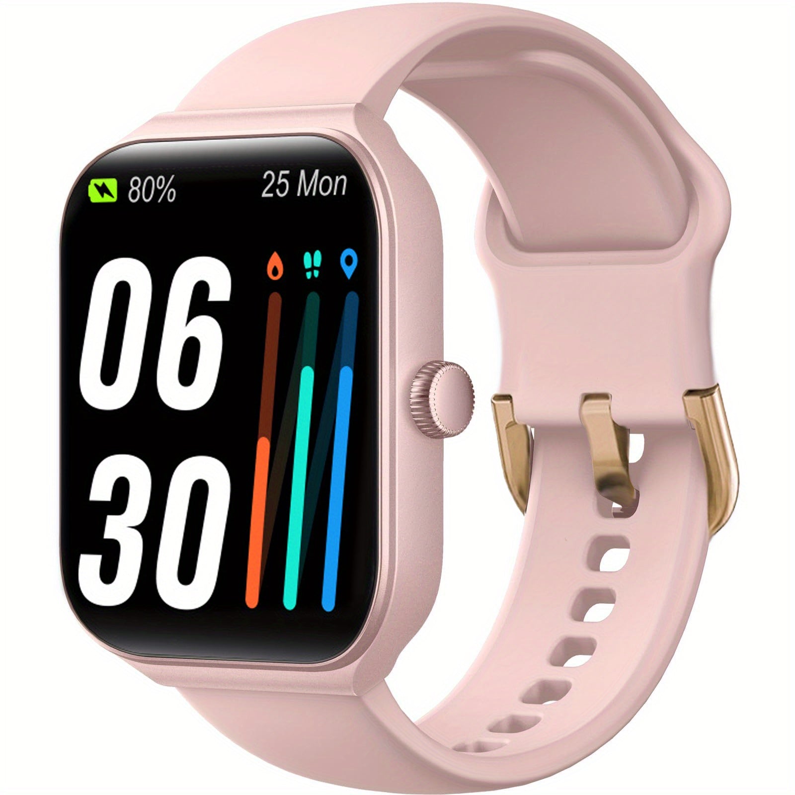 Smart Watch 1.83 Inch Screen Wireless Calling Fitness Tracker Step Counter Heart Rate Monitor Multiple Sports Modes for iPhone Android Men Women