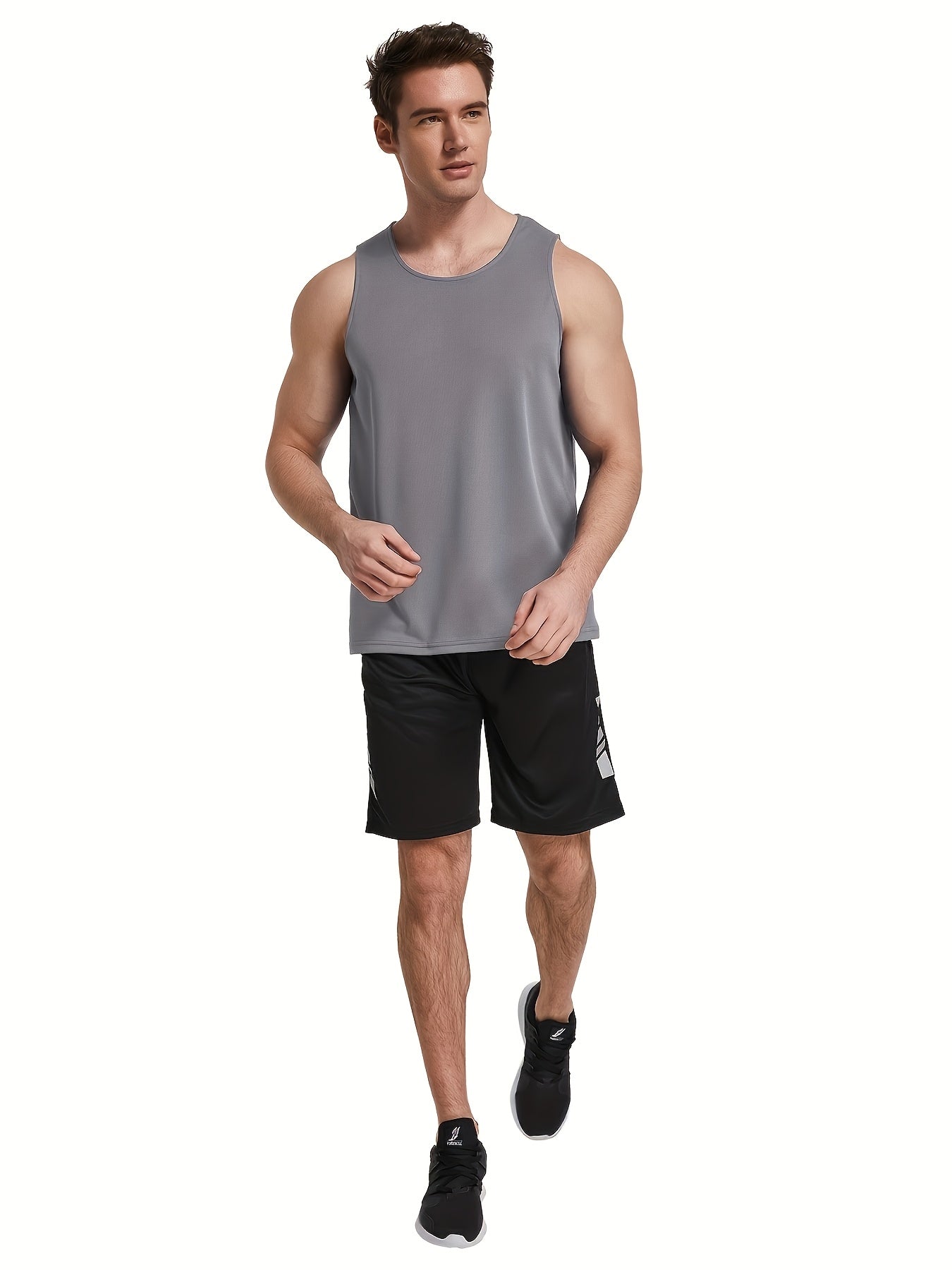 Men's Workout Tank Tops 6-Pack Moisture Wicking Sleeveless Gym Shirts - Breathable Polyester Athletic Vest for Running Training Hiking Casual Wear S-XXL