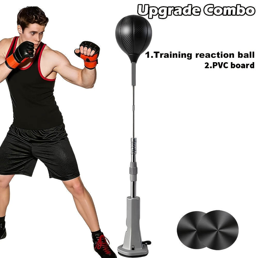 Reaction Punching Ball for Boxing Training Speed Bag with Suction Cup Adhesive Base Adjustable Indoor Reflex Ball for Adults Youth Fitness Home Gym Workout
