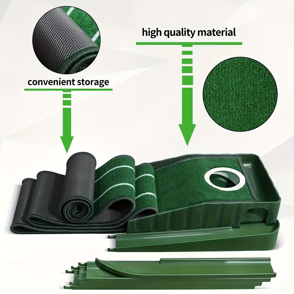 Indoor Golf Putting Mat with Automatic Ball Return and Post-Hole Collection System Practice Putting Green for Home Office Outdoor Use Improve Putting Skills Gift for Golf Lovers