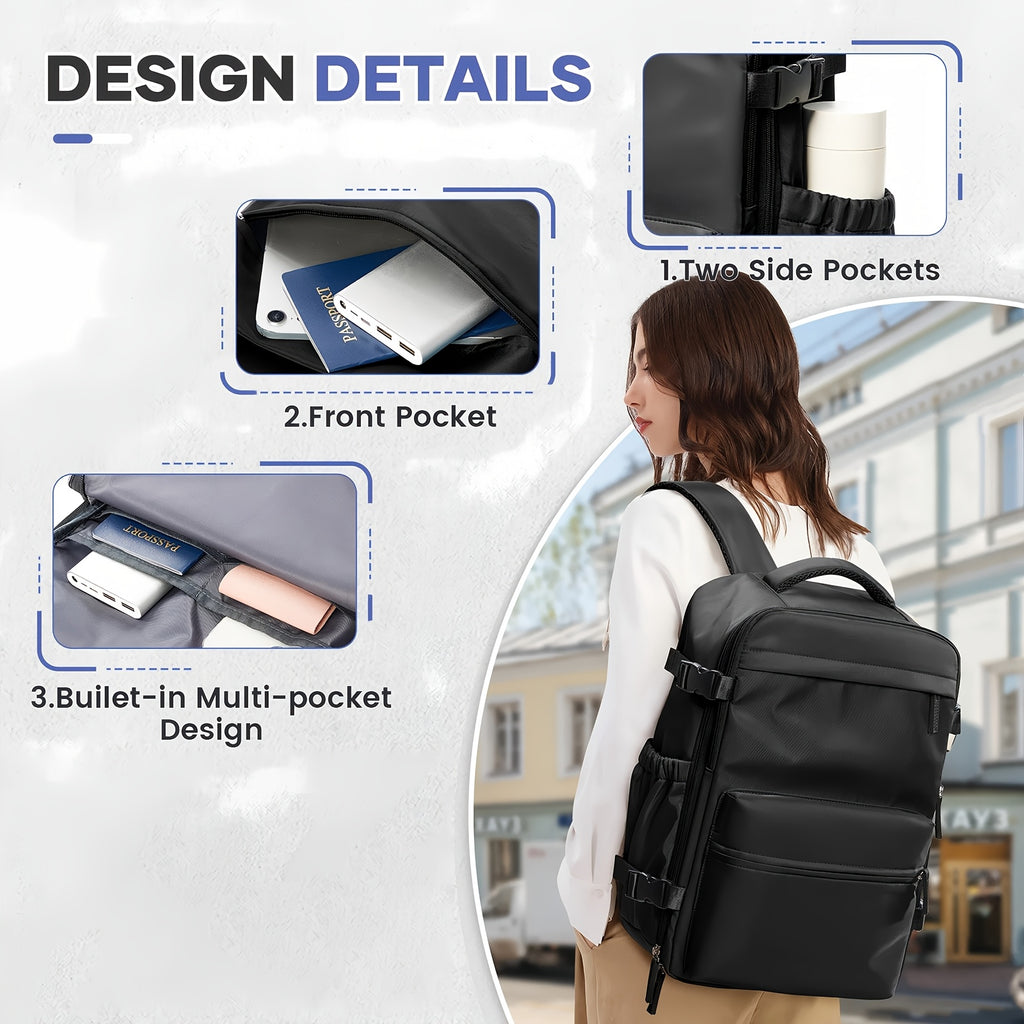 Vacuum Seal Compression Backpack with Air Pump – Expandable Large Capacity Travel Laptop Bag Space Saver Oxford Cloth Carry-On for Men Women Hiking Commuting Weekend Trip Peacock Blue Green Black