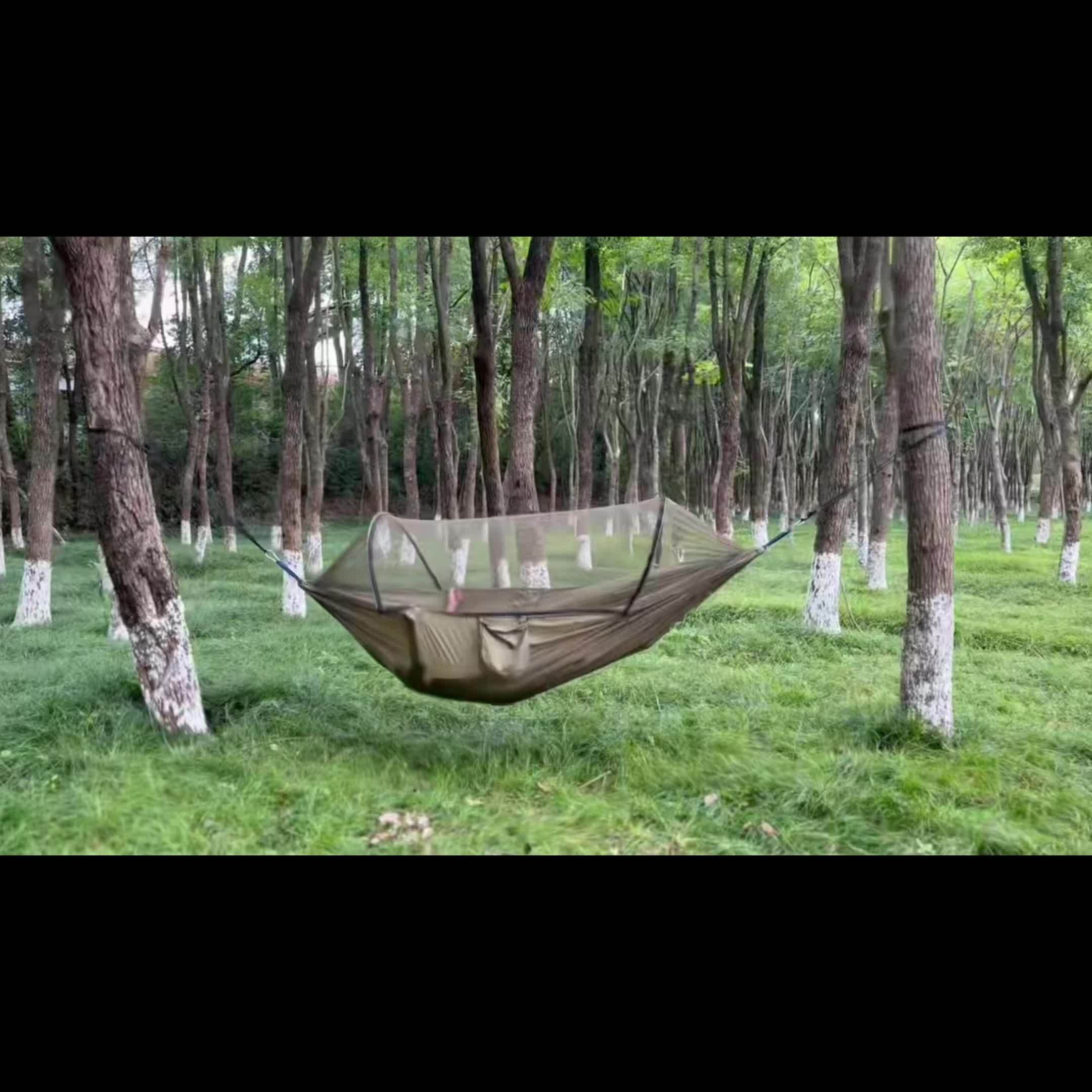 3-in-1 Double Camping Hammock with Mosquito Net and Sun Shade Durable Lightweight Portable for Camping Hiking Backpacking Picnic Garden Patio Park Outdoor Adventures