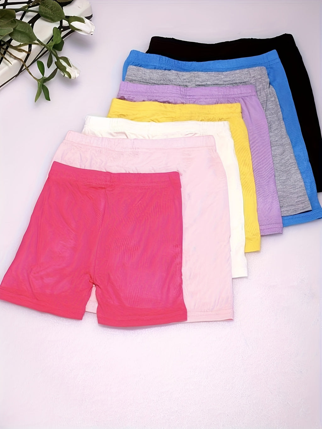 Girls Bike Shorts 8-Pack Cartwheel Shorts for Girls Toddler Under Dress Dance Biker Shorts - Soft Modal Multicolor Kids Shorts for School Beach Party - Sizes 2-3Y to 9-10Y