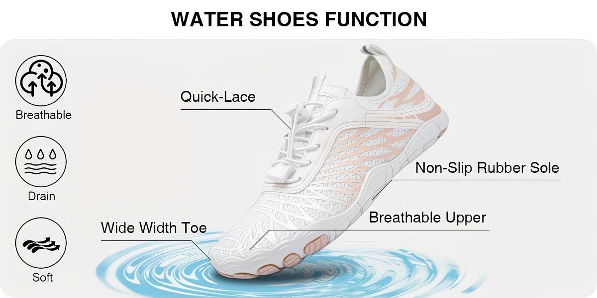 Barefoot Water Shoes Women Wide Toe Box Minimalist Sneakers Quick-Dry Non-Slip Lightweight Beach Pool Swim Yoga Fitness Aqua Shoes