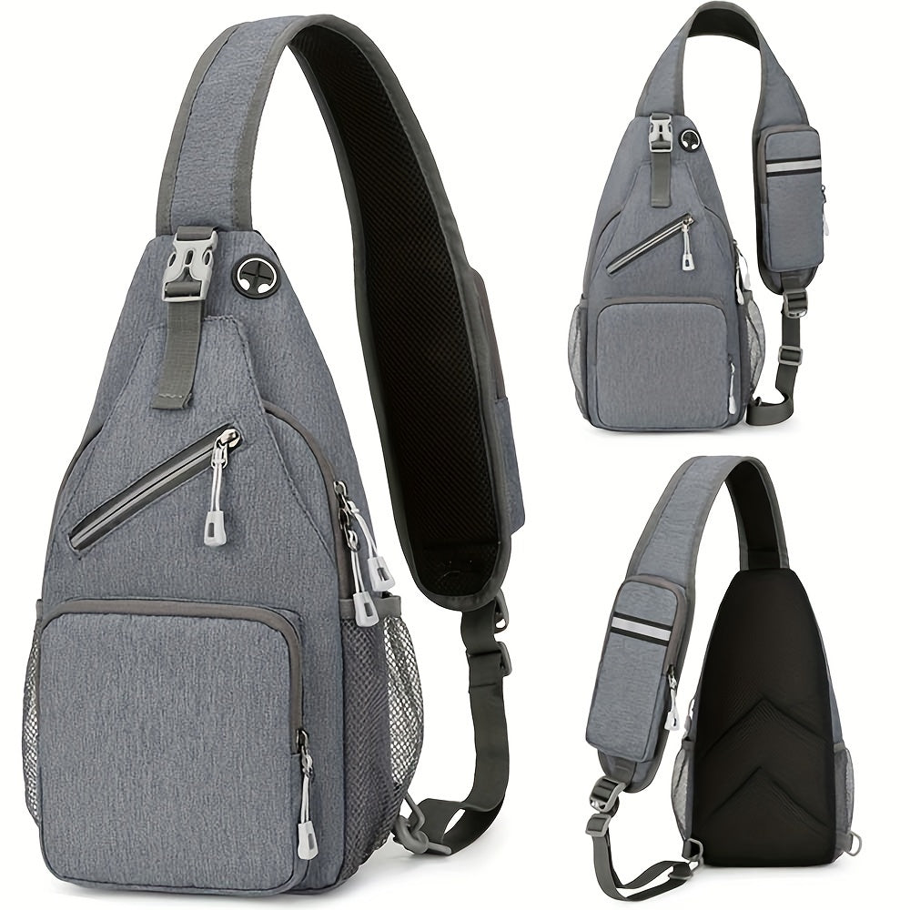 Crossbody Sling Bag for Men Women Large Capacity – Single Shoulder Travel Bag Multi-Purpose Outdoor Hiking Commuter Everyday Carry EDC Bag Secure Zipper Closure Unisex 14 Colors