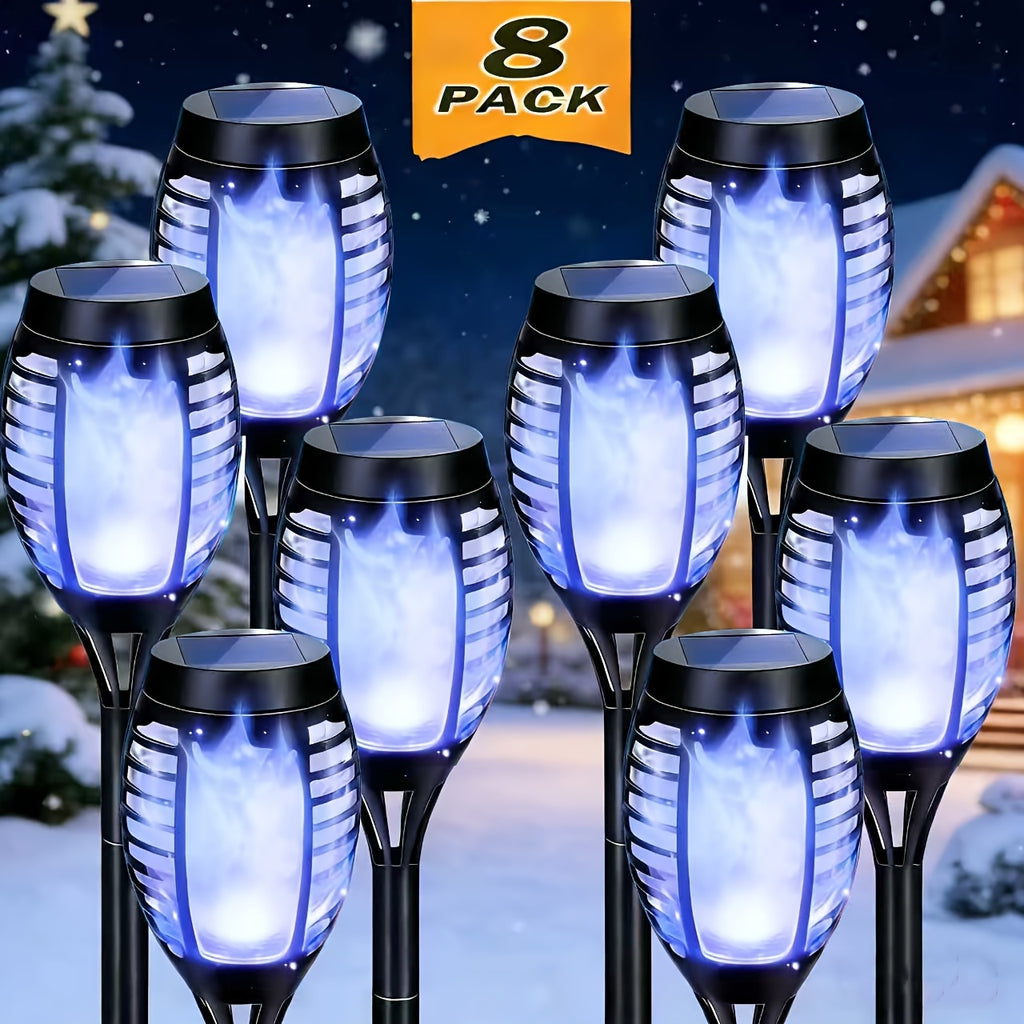 Solar Torch Lights Outdoor Flame Effect LED Garden Yard Decor Waterproof IP55 Warm White Colored 2 8 10 20 Pack