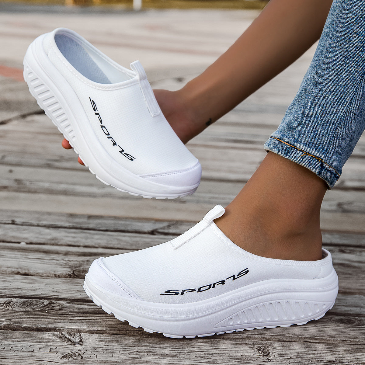 Women's Breathable Mesh Shoes Lightweight Slip On with Thickened Shock Absorbing Sole Anti-Slip – Casual Indoor Outdoor Walking Shoes US 6-11