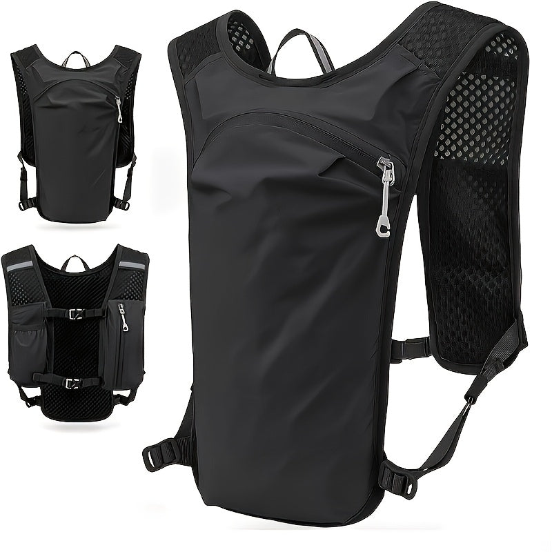 Breathable Hydration Vest Backpack for Running Cycling & Hiking – Lightweight Water Bag Sports Vest for Trail Marathon Triathlon Off-Road, Unisex Men & Women, Gray & Black
