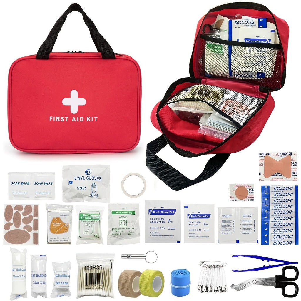 338-Piece First Aid Kit Waterproof Compact Trauma Medical Kit for Home Car Camping Hiking Travel Office Outdoor Emergency