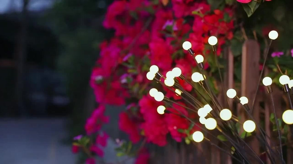 Solar Firefly Lights Outdoor – IP65 Waterproof Garden Path Lights, Warm White Glow, Easy Stake Install, 2-Pack or 4-Pack for Yard, Lawn, Courtyard, Patio & Wedding Decoration