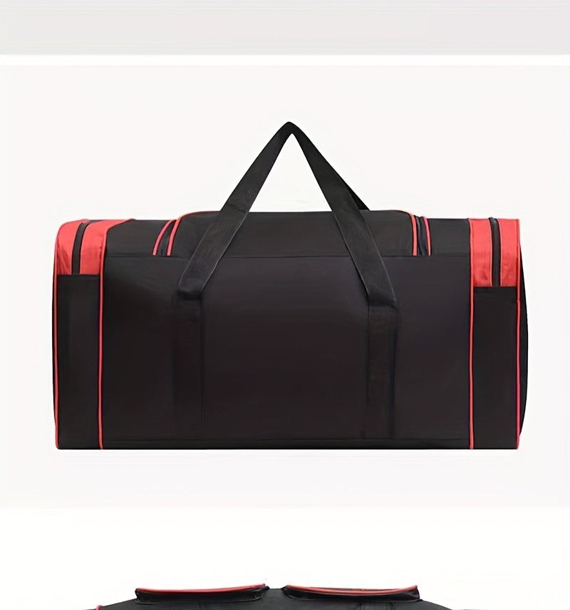 Large Capacity Duffel Bag Heavy Duty – Multi-Pocket Gym Travel Camping Outdoor Bag with Adjustable Strap for Men Women Black Blue Red