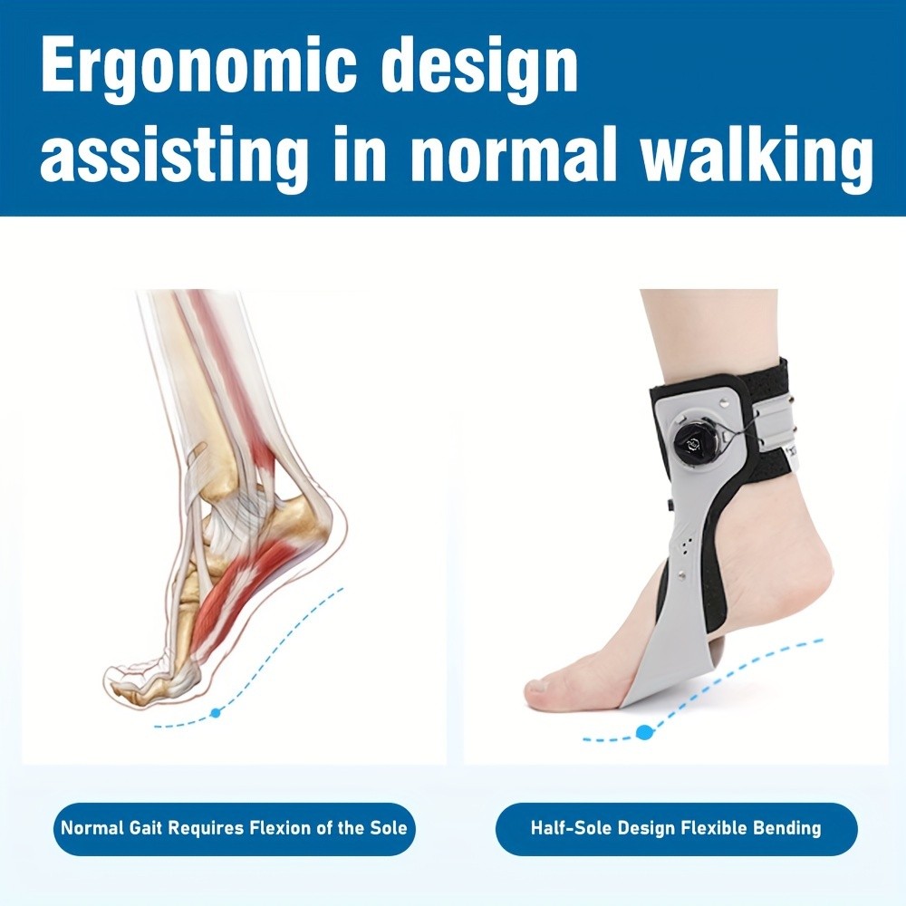 Foot Drop Corrector Brace with Airbag Support Breathable Ankle Brace BOA Strap Lace-Up Closure Triangle Support for Daily Wear Recovery Walking Left or Right Foot S-XXL