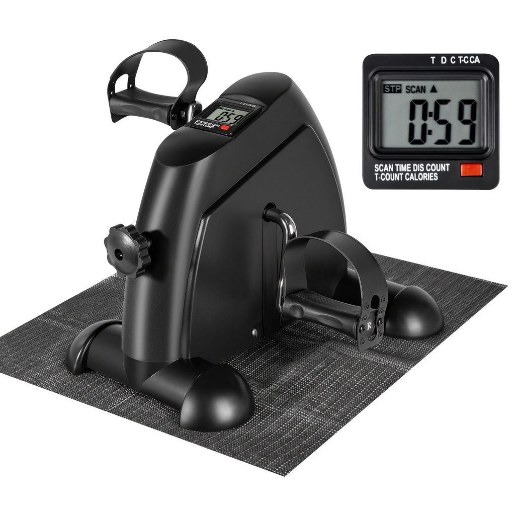Under Desk Bike Pedal Exerciser with LCD Screen Portable Mini Exercise Bike Adjustable Resistance Arm Leg Workout for Home Office Travel Seniors Rehabilitation