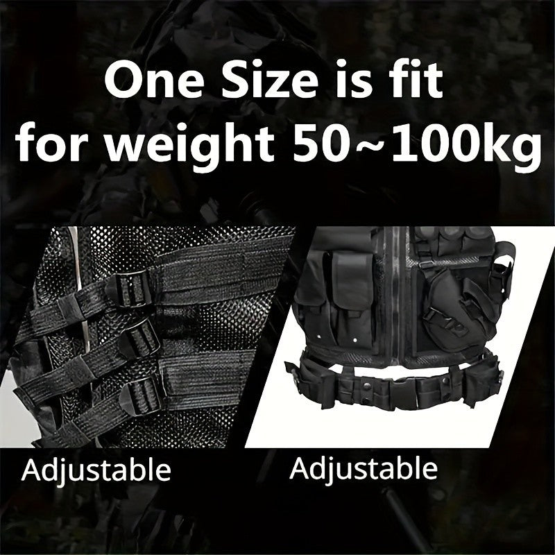 Quick Release Multi-Functional Breathable Outdoor Vest – Camping Hiking Fishing Training Black Khaki Military Green