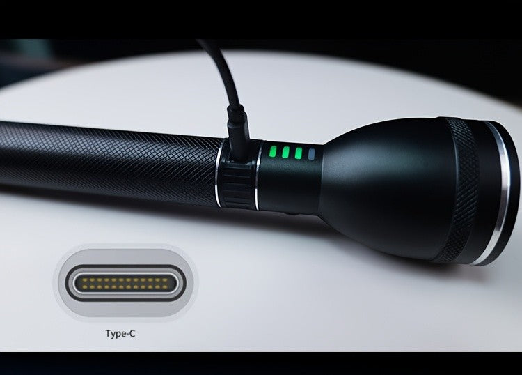 Outdoor Patrol Flashlight Rechargeable – 4000mAh Battery, 3 Adjustable Modes, High Lumen LED, Durable Tactical Torch for Camping, Hiking, Security & Emergency Use