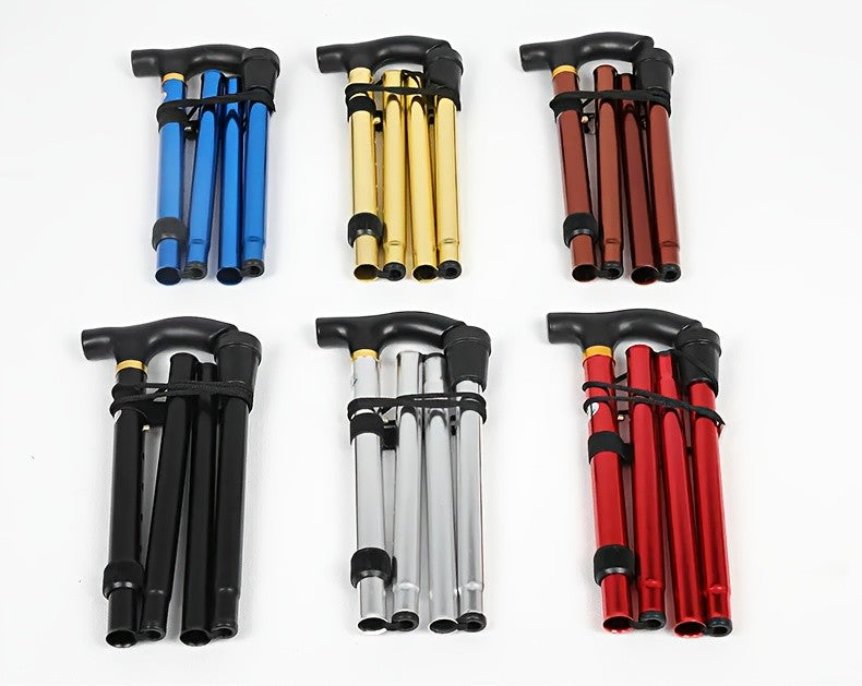 Foldable Hiking Poles 2pcs Adjustable Trekking Poles with Rubber Tips Lightweight Collapsible Walking Sticks for Men Women Outdoor Hiking Camping Trail