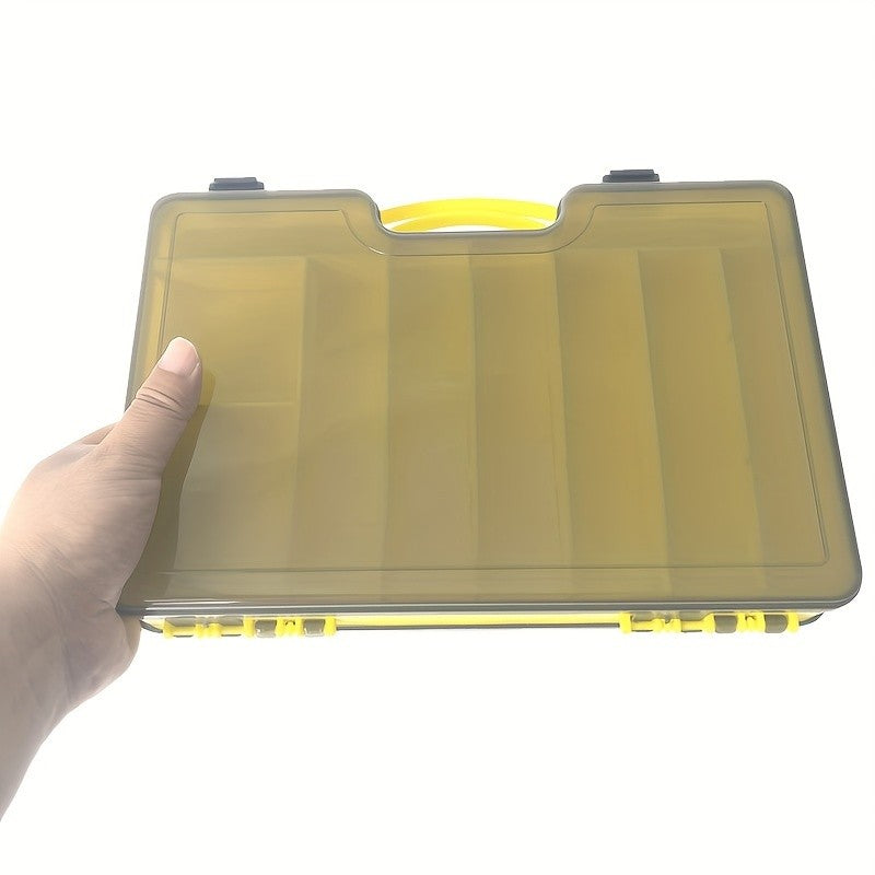 Fishing Tackle Box Two-Sided Storage Portable - Multi-Functional Lure Organizer for Bass Trout Freshwater Saltwater Fishing, Large & Extra Large Sizes, Orange Red Yellow Blue Black White