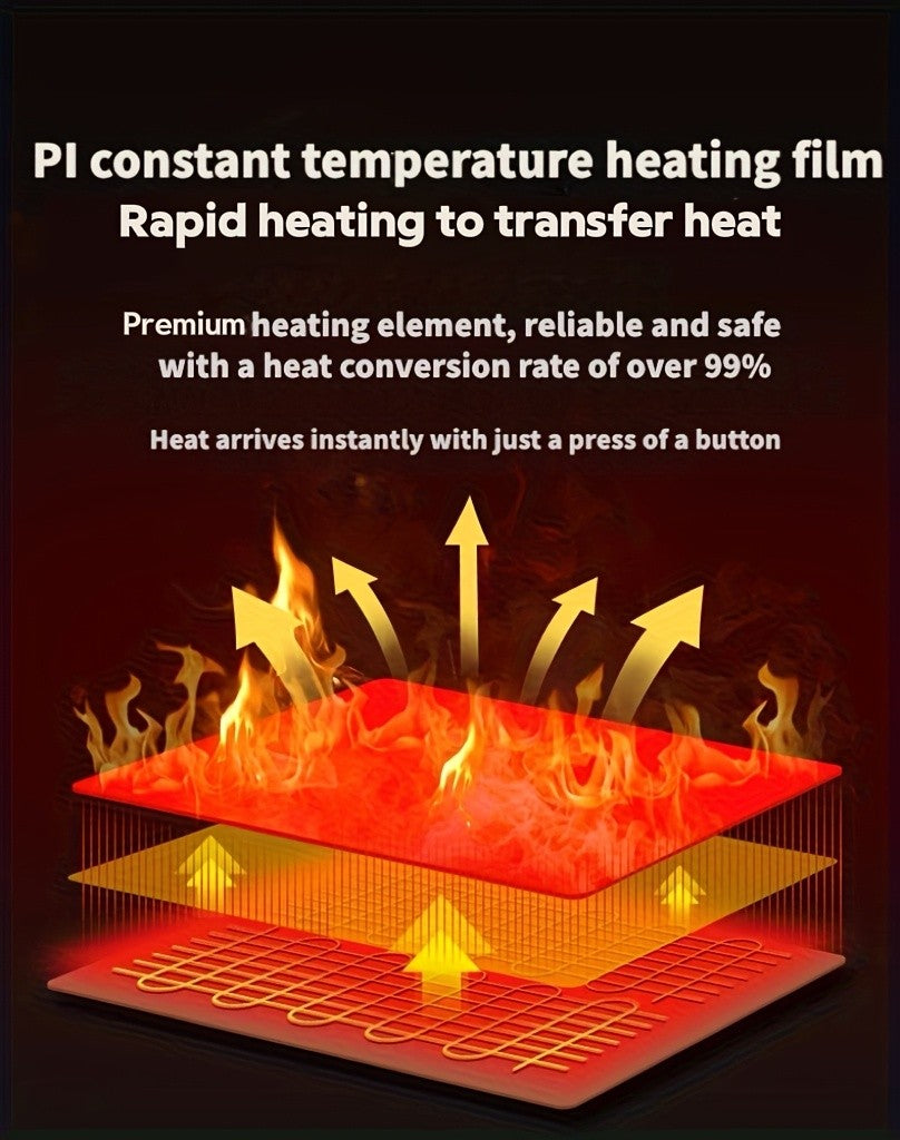 Electric Heated Gloves 3000mAh Rechargeable Hand Warmer Gloves Detachable Fingers 3 Heat Settings Washable Battery Heated Gloves for Cycling Gaming Outdoor Winter Men Women