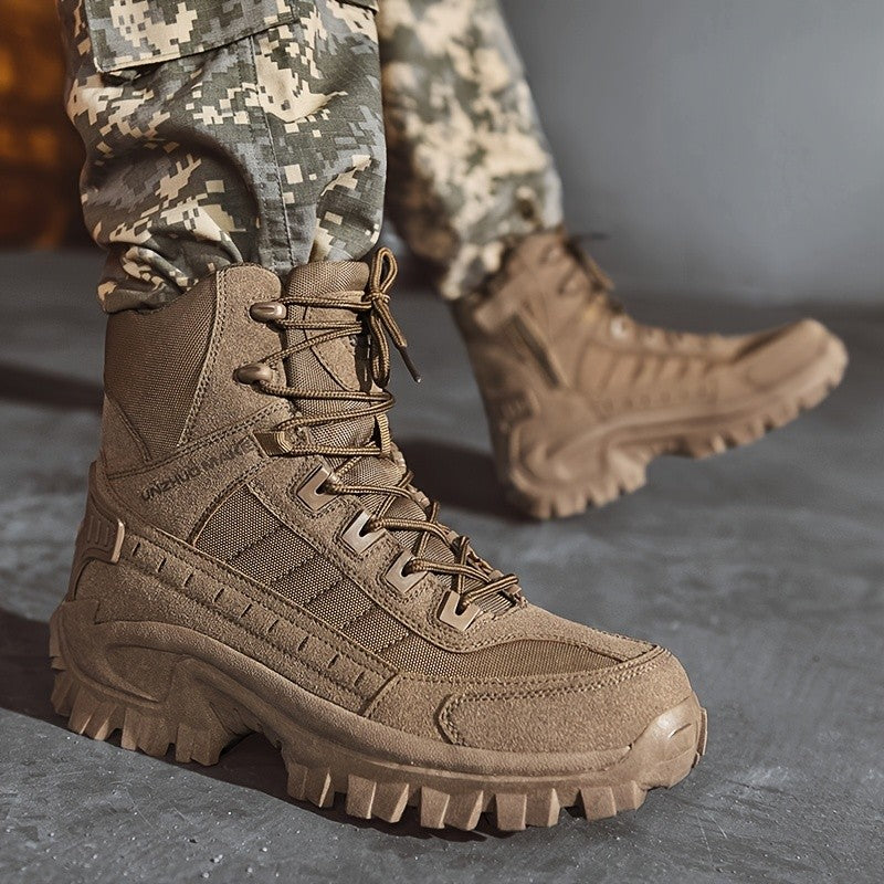 Men's High-Top Tactical Hiking Boots – Lightweight Slip-Resistant All-Season Boots for Outdoor Hiking, Hunting, Jungle & Adventure Travel, US 7-12, 3 Colors