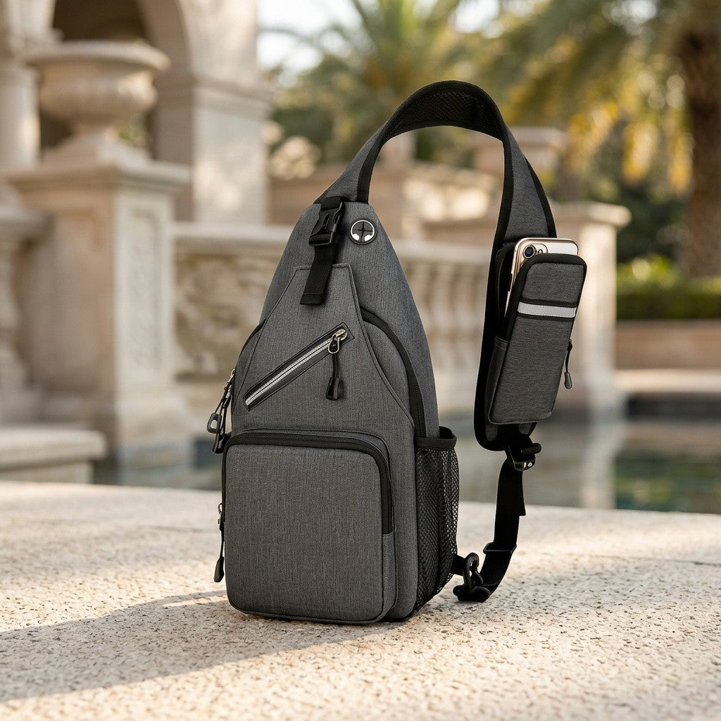 Crossbody Sling Bag for Men Women Large Capacity – Single Shoulder Travel Bag Multi-Purpose Outdoor Hiking Commuter Everyday Carry EDC Bag Secure Zipper Closure Unisex 14 Colors