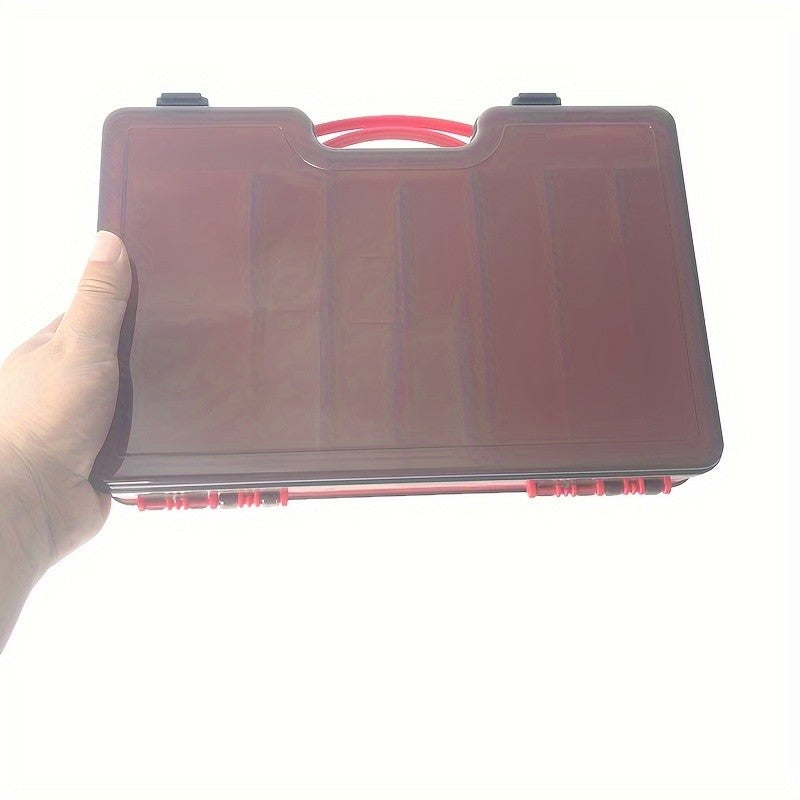 Fishing Tackle Box Two-Sided Storage Portable - Multi-Functional Lure Organizer for Bass Trout Freshwater Saltwater Fishing, Large & Extra Large Sizes, Orange Red Yellow Blue Black White