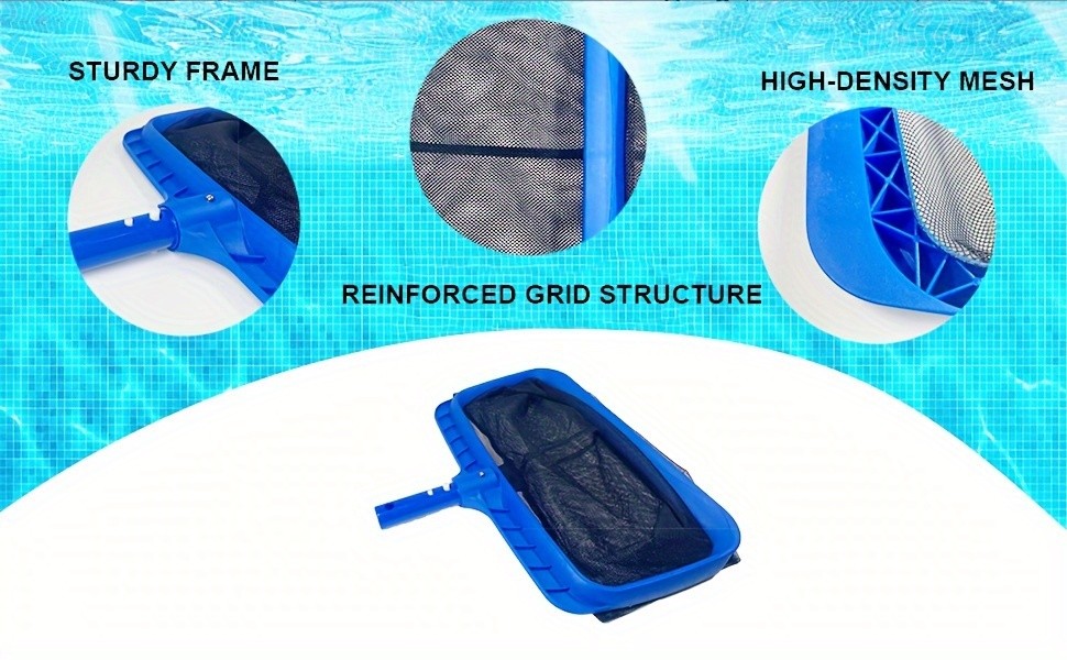 Pool Skimmer Net Fine Mesh 17 Inch Deep Bag Leaf Rake – Debris Removal for Swimming Pool Cleaning Leaves Algae Dirt Fits Standard Telescopic Pole Above Ground In-Ground