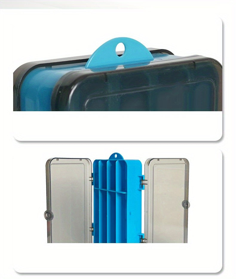 Fishing Tackle Box Two-Sided Storage Portable - Multi-Functional Lure Organizer for Bass Trout Freshwater Saltwater Fishing, Large & Extra Large Sizes, Orange Red Yellow Blue Black White