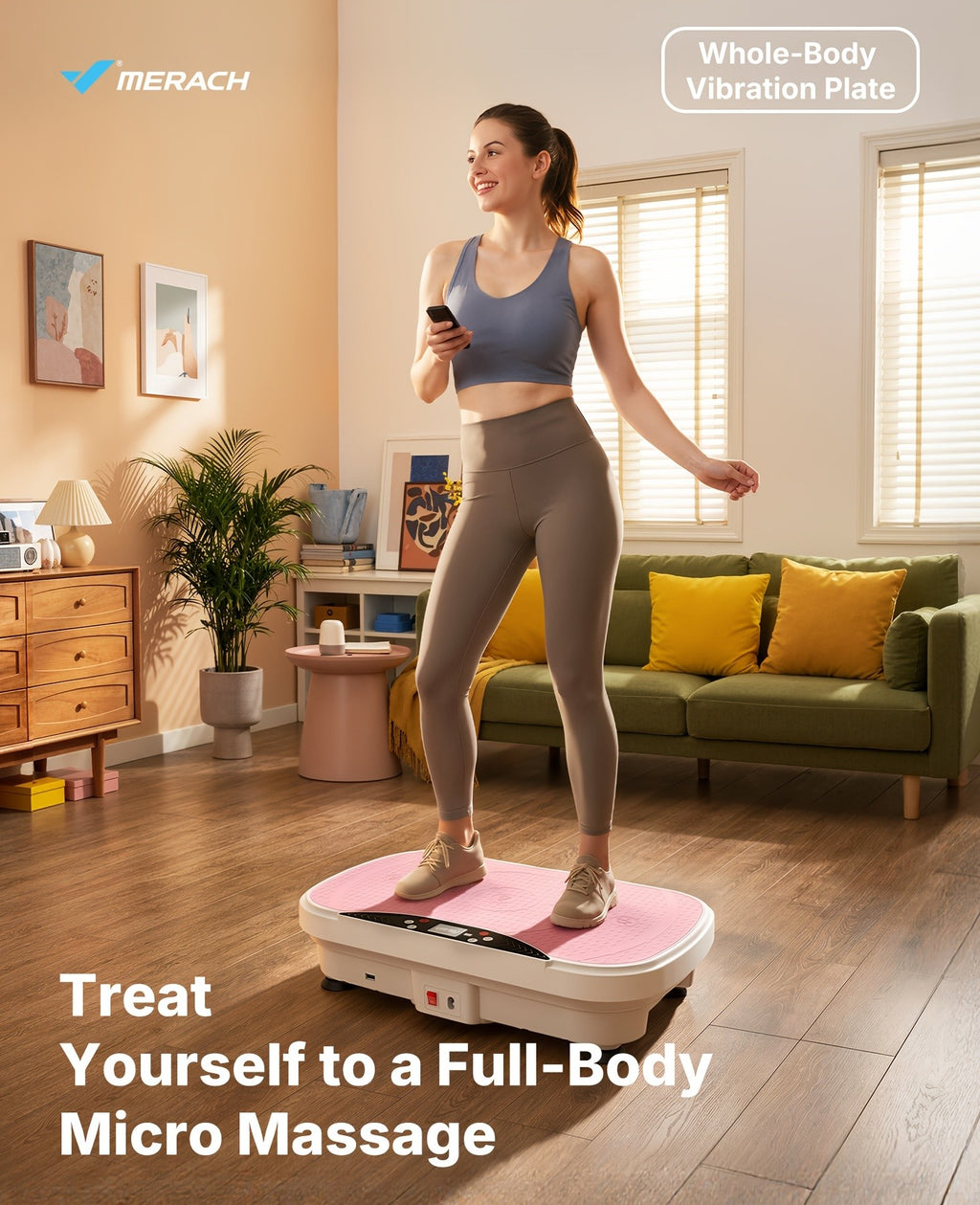 Vibration Plate Exercise Machine Full Body Workout Platform with Quiet Motor & Speed Control – Home Gym Fitness Equipment for Weight Loss, Toning & Recovery