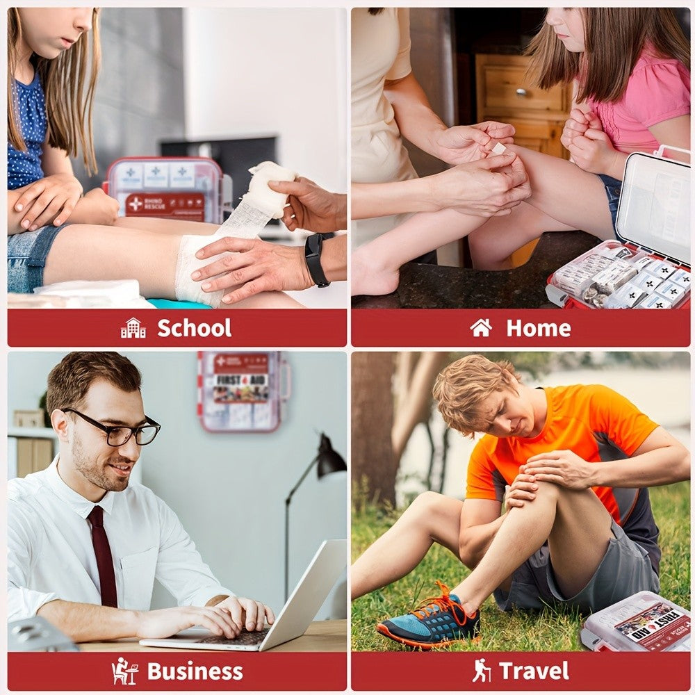OSHA All-Purpose First Aid Kit – Professional Medical Supplies for Home Office Outdoor Emergency Business, Bandages Gauze Burn Gel Cold Pack Gloves Included