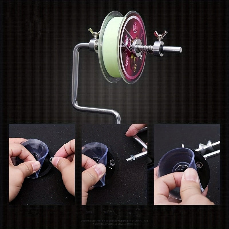 Stainless Steel Fishing Line Spooler – Portable Fishing Reel Line Winder Spooling Station for Spinning & Baitcasting Reels Freshwater Saltwater Fishing Accessories